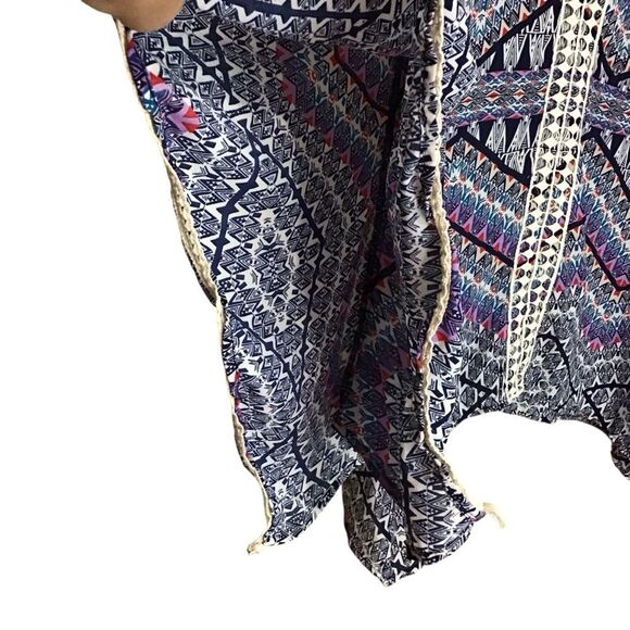 Cato Aztec Multicolor Peasant Patterned‎ Poncho Top M - Picture 4 of 12